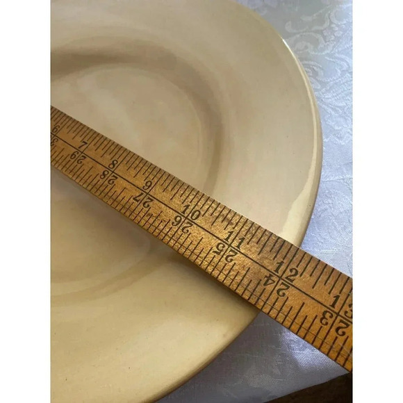 Pottery Barn SOPHIA Beige Ceramic Dinner Plate Made In Mexico 12" VGC - Picture 7 of 9